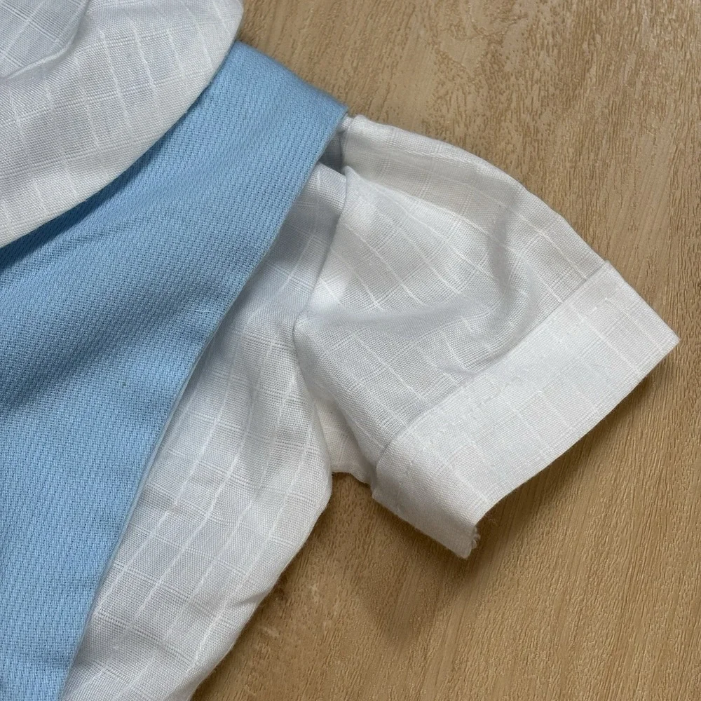 Vintage Nannette Boys 18 Month Peter Rabbit Shortall Outfit Blue Button Shirt